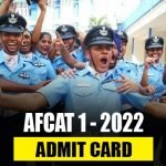 AFCAT 1 2022 Admit Card